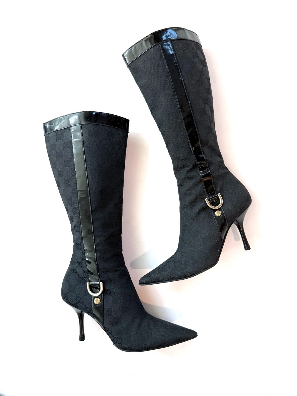 Gucci Black Monogram Abbey Boots